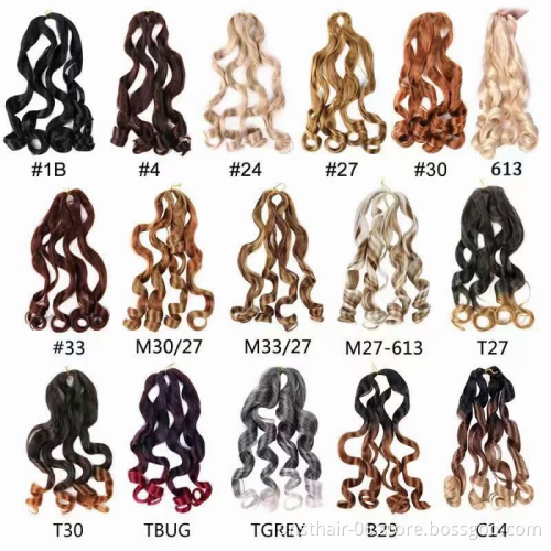 Spiral Curl Synthetic Hair Ombre Pre Stretched Crochet Braiding Hair 24inch Spiral For Women Extensions High Temperature Wire